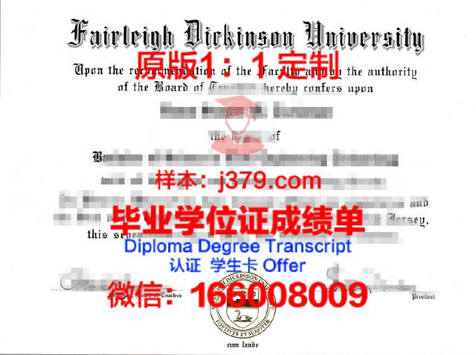 菲尔莱狄更斯大学毕业证样本