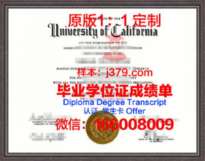 加州大学伯克利分校毕业证diploma