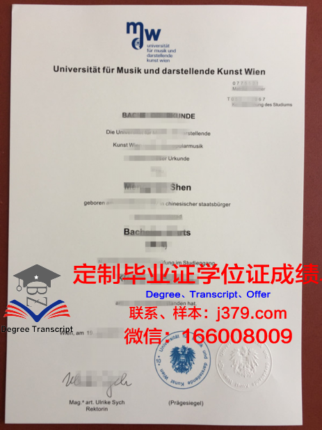 维也纳应用艺术大学毕业学位