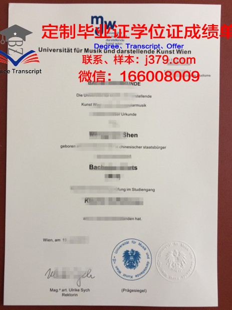 维也纳医科大学毕业证diploma